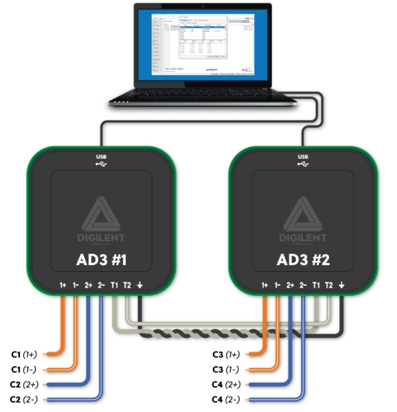 Digilent Analog Discovery 3 - Dual Mode Wiring