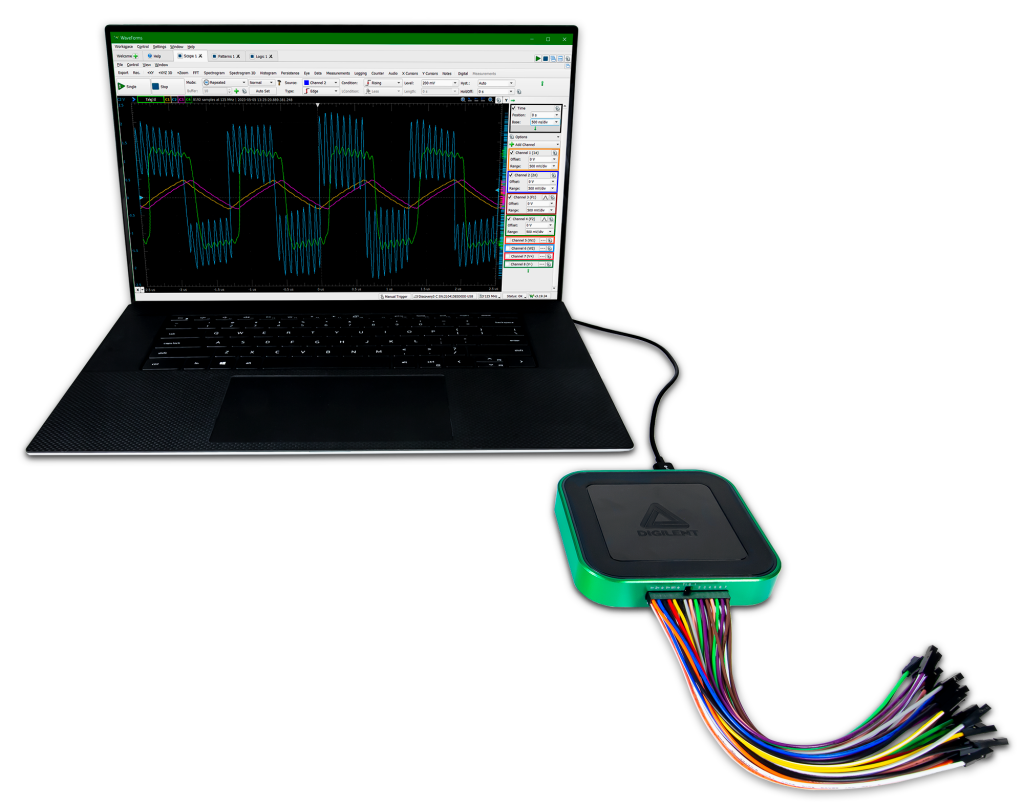 Analog Discovery 3 - 125 MS/s USB Oscilloscope, Waveform Generator, Logic Analyzer, and Variable Power Supply