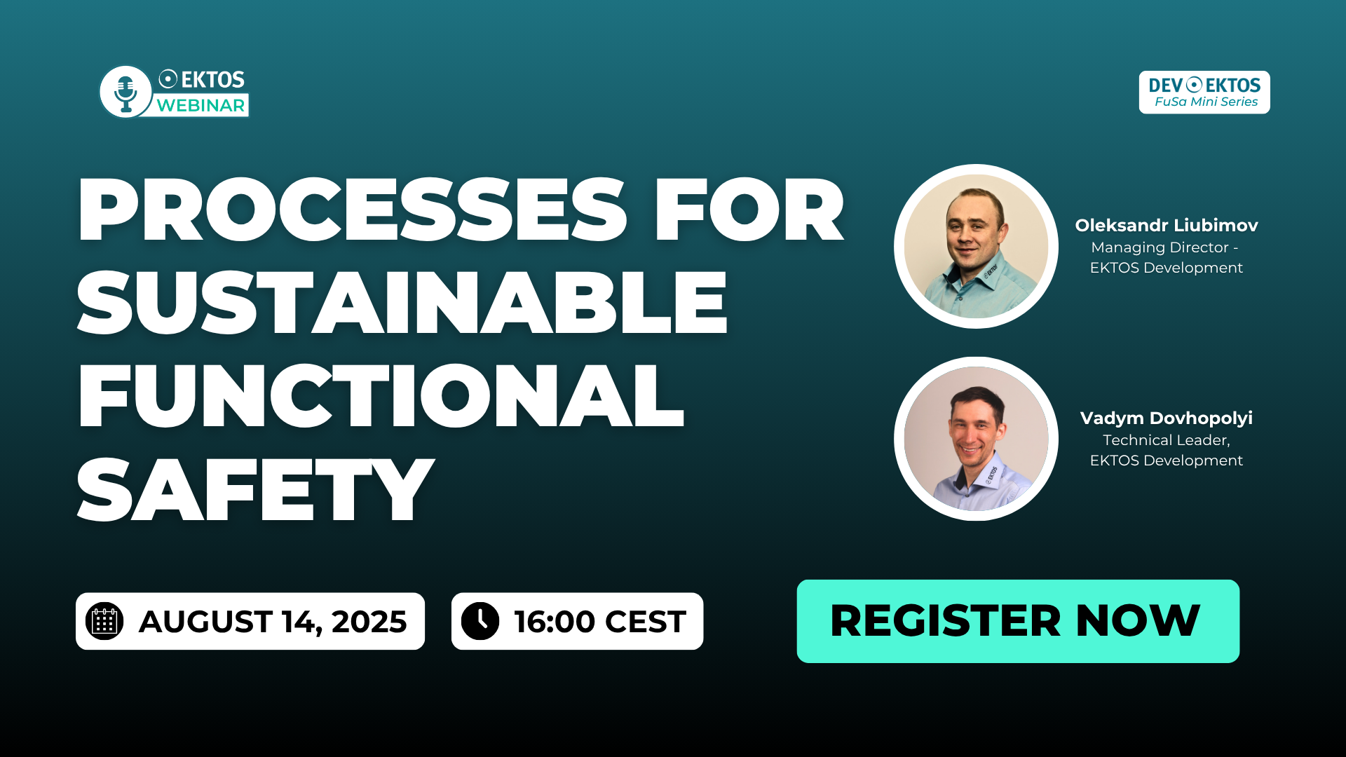 EKTOS webinar - processes for sustainable functional safety