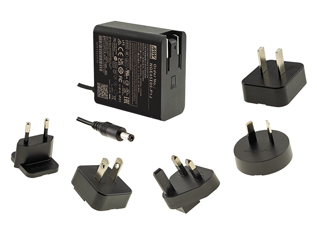 NGE-adapter serien, med USB,12W til 90W vægmonterbare AC/DC-adaptere, fra MEAN WELL. Forhandler er Power Technic. Ring 70 208 209 for mere information.