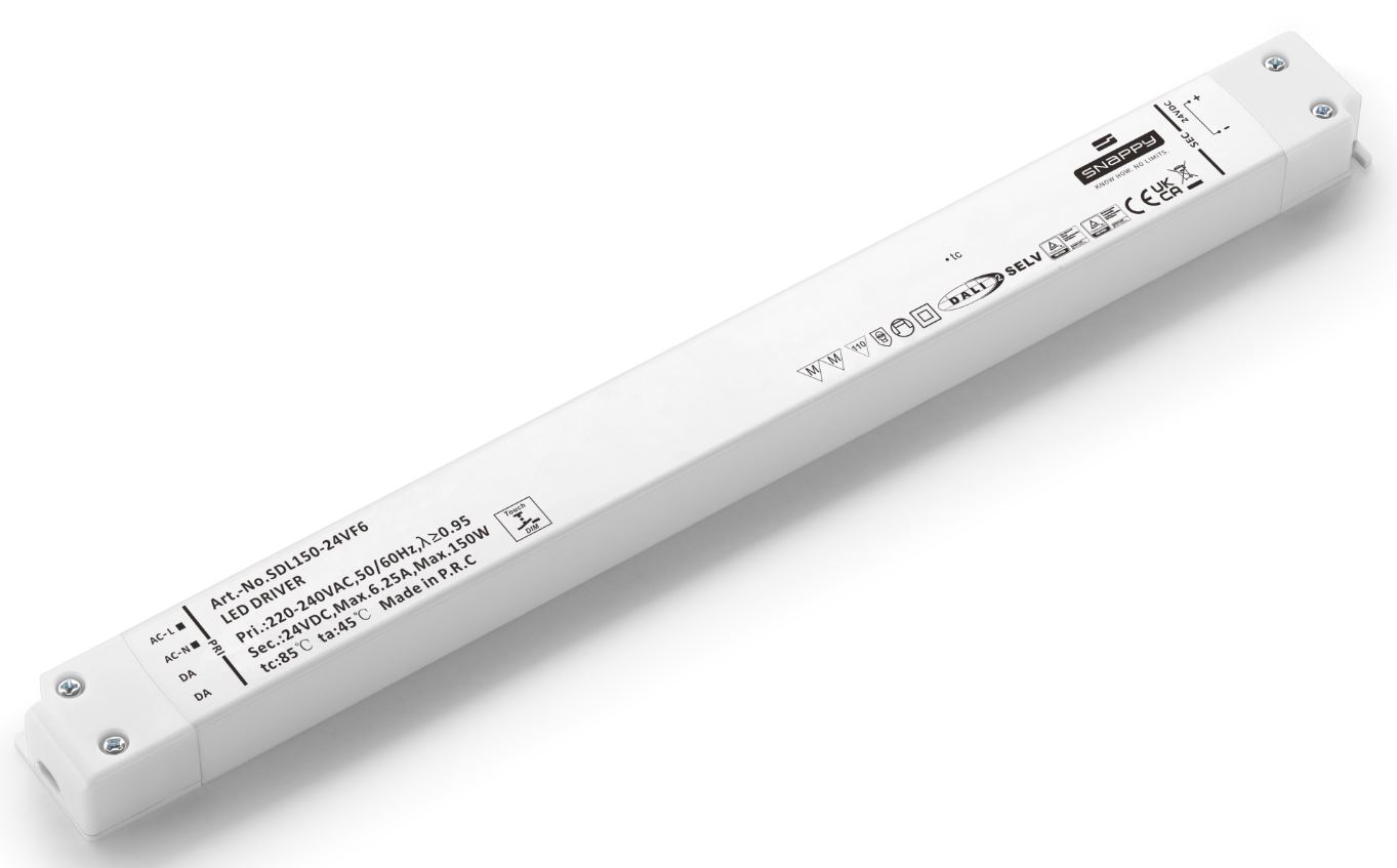 SDL-150, Dæmpbar LED-belysning til almindelig belysning eller design og arkitektonisk, fra Snappy. Forhandler er Power Technic. Ring 70 208 210 for mere information.