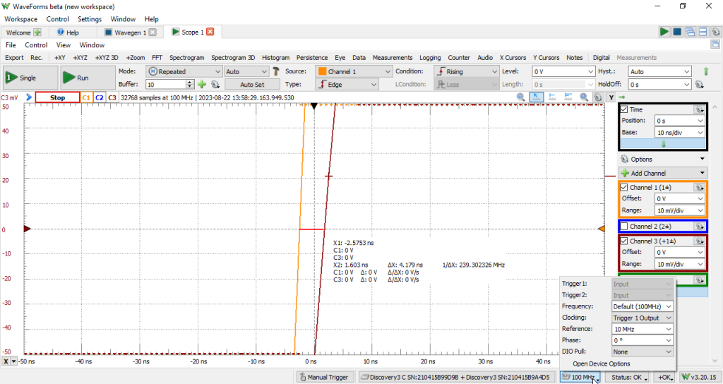 WaveForms Workspace - Measuring Phase Shift 